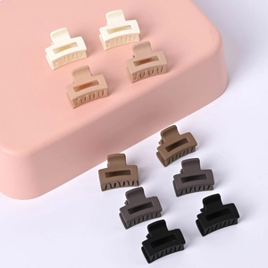 Détail de 10 mini pinces à cheveux mates aux tons terre avec ressorts métalliques robustes