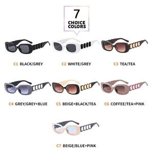 Selection of square frame sunglasses with rhinestone details in 7 stylish color options