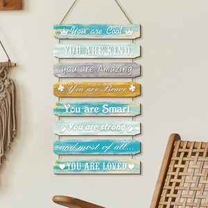 Wooden Wall Hanging Sign Inspirational Quotes Farmhouse Rustic Home Decor With Hemp Rope Motivational Sayings