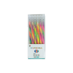Set of 6 rainbow gradient gel pens with 1.2mm tips for student journaling in a clear box