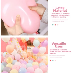 Macaron latex balloons showing high elasticity and soft decorative party atmosphere