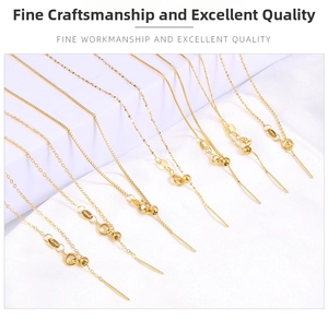 Detailed view of adjustable gold-plated stainless steel chain necklaces with sliding beads