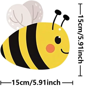 Cute yellow bee banner for baby shower decoration with size dimensions 15cm x 15cm