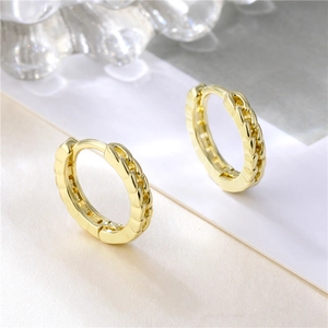 Orecchini a cerchio minimalisti S925 con maglia a catena placcati oro 18K per le donne