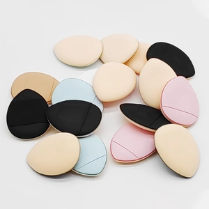 Mini multi-color waterdrop finger puffs for dry and wet makeup application