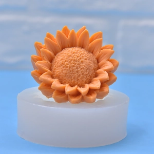 Sunflower silicone mold set for soap and candle making with 3D floral texture
