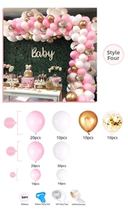 Pink white and gold balloon arch kit with accessories for party decoration