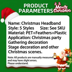 Christmas headband set featuring festive Santa and tree designs for party celebrations