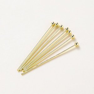 Polished 14K gold plated copper ball head pins for professional DIY jewelry making