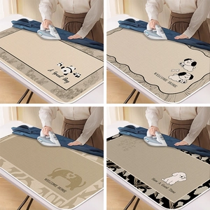 Heat-resistant foldable ironing mat with cute cartoon patterns for table top use
