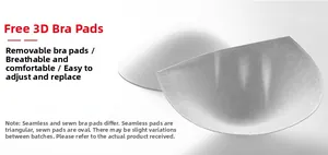 Detail of breathable removable breast pads in triangle and oval shapes for yoga bras