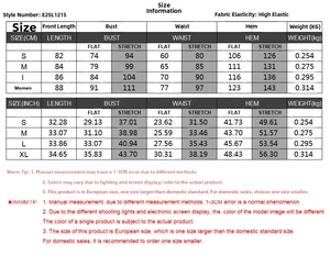 Tableau des tailles détaillé pour robe froncée sans manches en mesures CM et INCH
