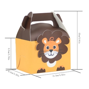 European style lion pattern gift box for candy and cookies with handle and 3D design