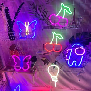 LED Neon Sign Light Plastic Colorful USB Battery Powered Wall Hanging Decorative Lamp For Bedroom Room Party