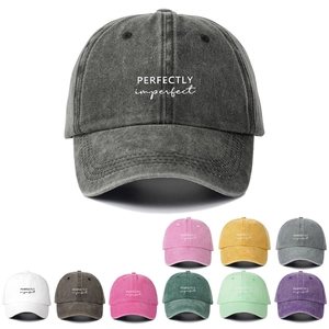 Washed Cotton Baseball Cap For Men Women Printed Letter Soft Top Sun Protection Retro Distressed Sport Hat Adjustable Snapback