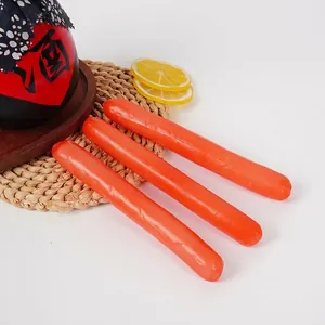 Salchicha Artificial Realista Modelo De Comida Jamón PVC Decoración Hogar Accesorio Fotografía Juguete Antiestrés Naranja