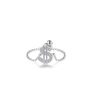 925 sterling silver dollar sign ring with sparkling micro-paved cubic zirconia stones