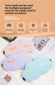 3D cloud sleep eye mask, double-sided ice silk shading breathable with cute eyelash embroidery.