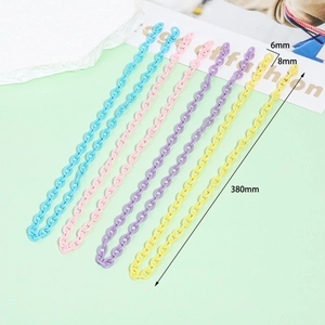 Macaron colored 6x8mm acrylic plastic link chains for DIY jewelry and bag accessories