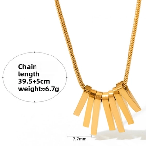 Detail view of gold fringe pendant with 39.5cm snake chain and 5cm extension