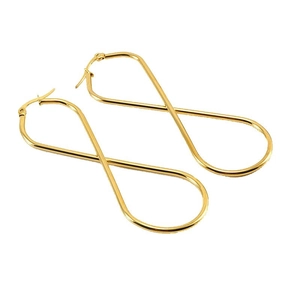 Elegant gold infinity symbol earrings in polished stainless steel for women