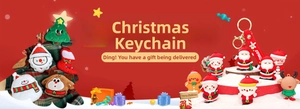 Christmas tree Santa Claus snowman reindeer plush rubber keychains pendant bag decoration gifts