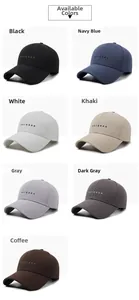 Collage of Norason baseball caps in seven colors featuring high-quality cotton twill fabric