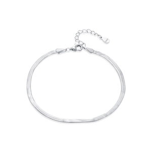Bracelet chaîne serpent plate en argent sterling s925 avec fermoir mousqueton