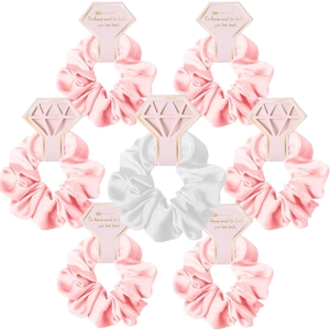Satin Satin Like Hair Scrunchies Elastic Hair Ties For Bridesmaid Proposal Wedding Party Favors Gift With Tie The Knot Cards