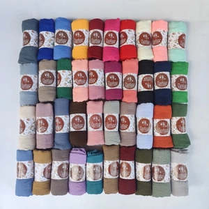 Pleated bubble cotton viscose shawl in various colors with textured wrinkle pattern