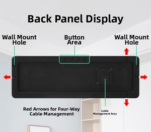Vista trasera de reloj de pared LED con gestión de cables y orificios de montaje
