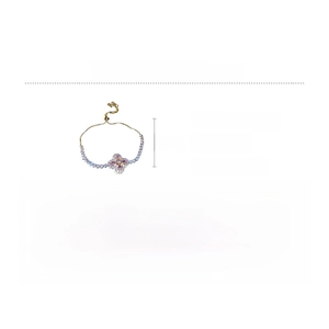 Détails du bracelet fleur en zircon rose ajustable en cuivre avec dimensions incluses