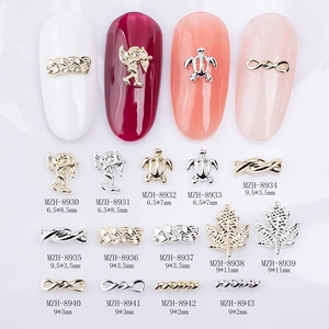 Nagelkunst Legierung Metall Charms Cupid Engel Schildkröte Ahornblatt DIY Maniküre Schmuck Dekoration Gold Silber