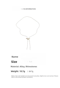 Detailed view of rhinestone triangle pendant necklace with 76.8cm adjustable chain