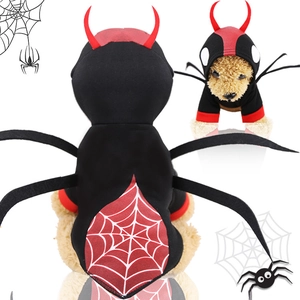 Spider Halloween Dog Costume Pet Hoodie Fleece Clothes With Soft Legs And Web Print For Small Medium Dogs Cats
