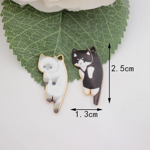 DIY Alloy Cat Charms: Siamese and Cow Cat Pendants for Jewelry Making, 2.5cm Height