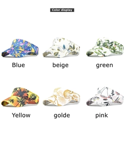 Multiple color options for floral sun visor hats with adjustable back closures