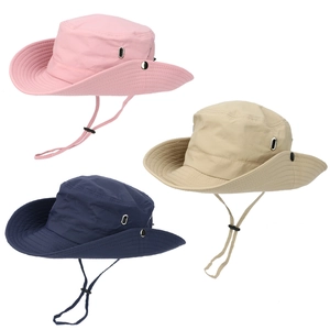 Outdoor Wide Brim Sun Hat With Adjustable Windproof Drawstring Breathable UV Protection For Hiking Camping Fishing Unisex