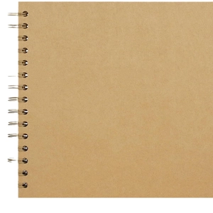DIY brown kraft paper scrapbook photo album with a durable double coil spiral binding