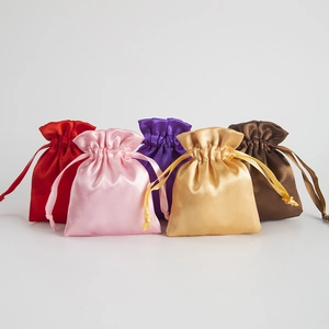 Satin Drawstring Pouches Jewelry Packaging Gift Bags Smooth Satin Texture Wedding Party Favors Storage Small Sacks