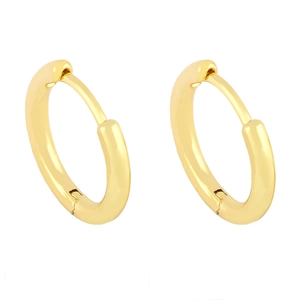 Polished gold-plated minimalist huggie hoop earrings with symmetrical geometric design