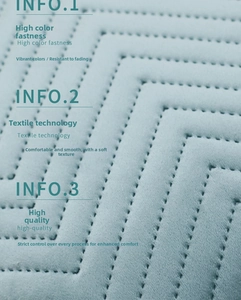 Macro shot of geometric quilted velvet fabric with soft teal texture and fine stitching
