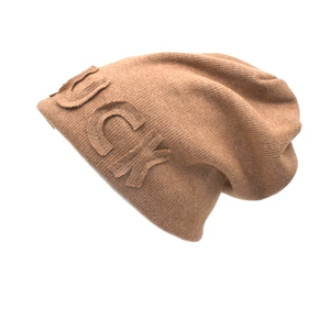 Cotton Knitted Beanie Hat Warm Slouchy Winter Cap Luck Letter Embroidery Retro Japanese Streetwear For Women Men