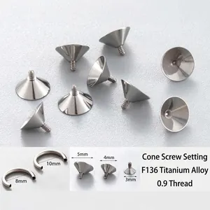 F136 Titanium Alloy Piercing Jewelry Accessories Internally Threaded Screw Labret Post Horseshoe Ring DIY Components Polished