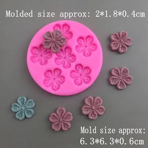10-cavity cherry blossom silicone mold for DIY fondant cake decor and resin craft work