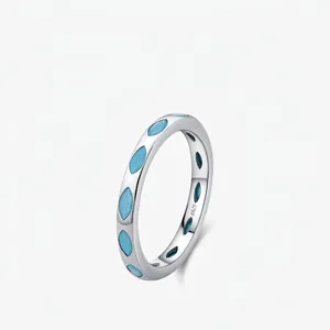 Bague En Argent Sterling 925 Avec Turquoise Synthétique Marquise Style Français Vintage Bijoux Minimalistes Pour Femmes