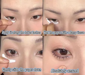 Waterproof lower eyelash tattoo stickers for a natural makeup look in four easy steps