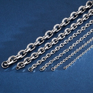 Minimalist silver stainless steel curb chain bracelets in various sizes for men and women