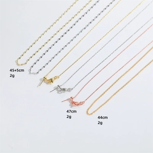Various link chain necklaces in gold silver and rose gold finishes 45cm length