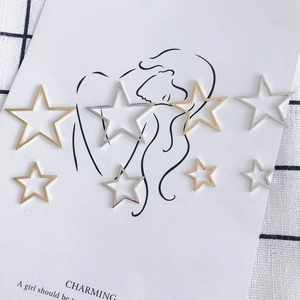Hollow Star Charms Alloy Pentagram Pendants For DIY Jewelry Making Earrings Necklace Accessories Electroplated Metal